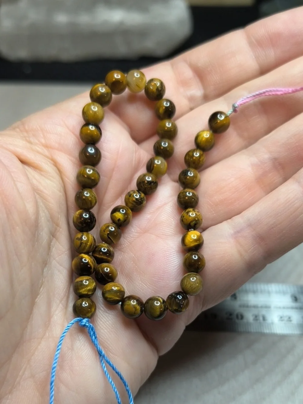 #2- 6mm Natural Tiger’s Eye 8-Inch Bead Strand